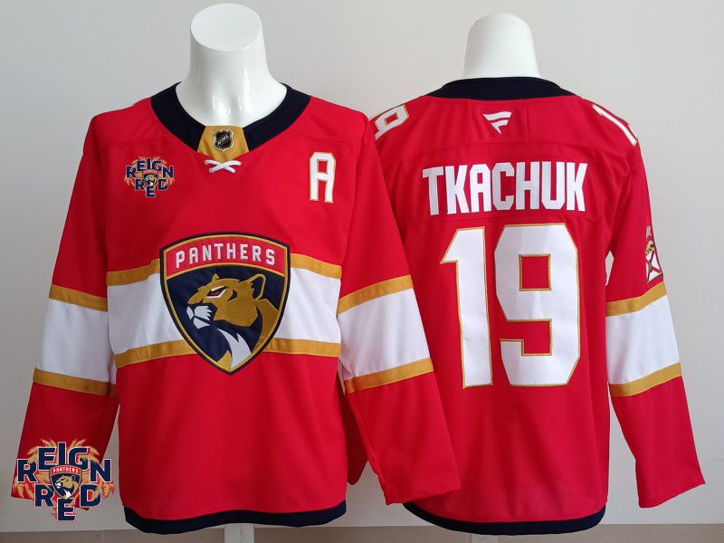 Men 2025 Florida Panthers #19 Tkachuk Red Fanatics Home Premium NHL Jersey style 4->florida panthers->NHL Jersey